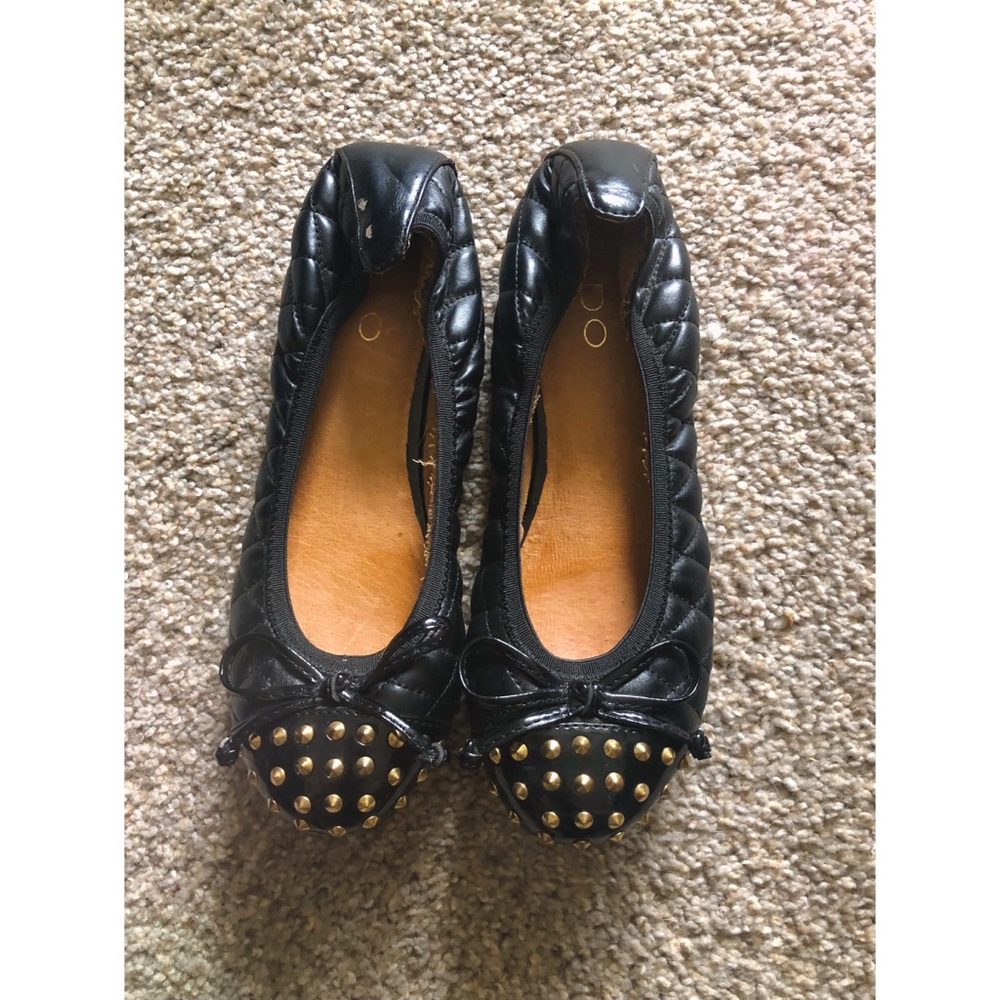 Also Black Studded Ballet Flats Size 6